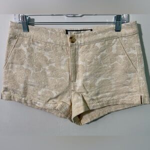 Abercrombie & Fitch Cream Shorts jacquard gold glitter size 8
